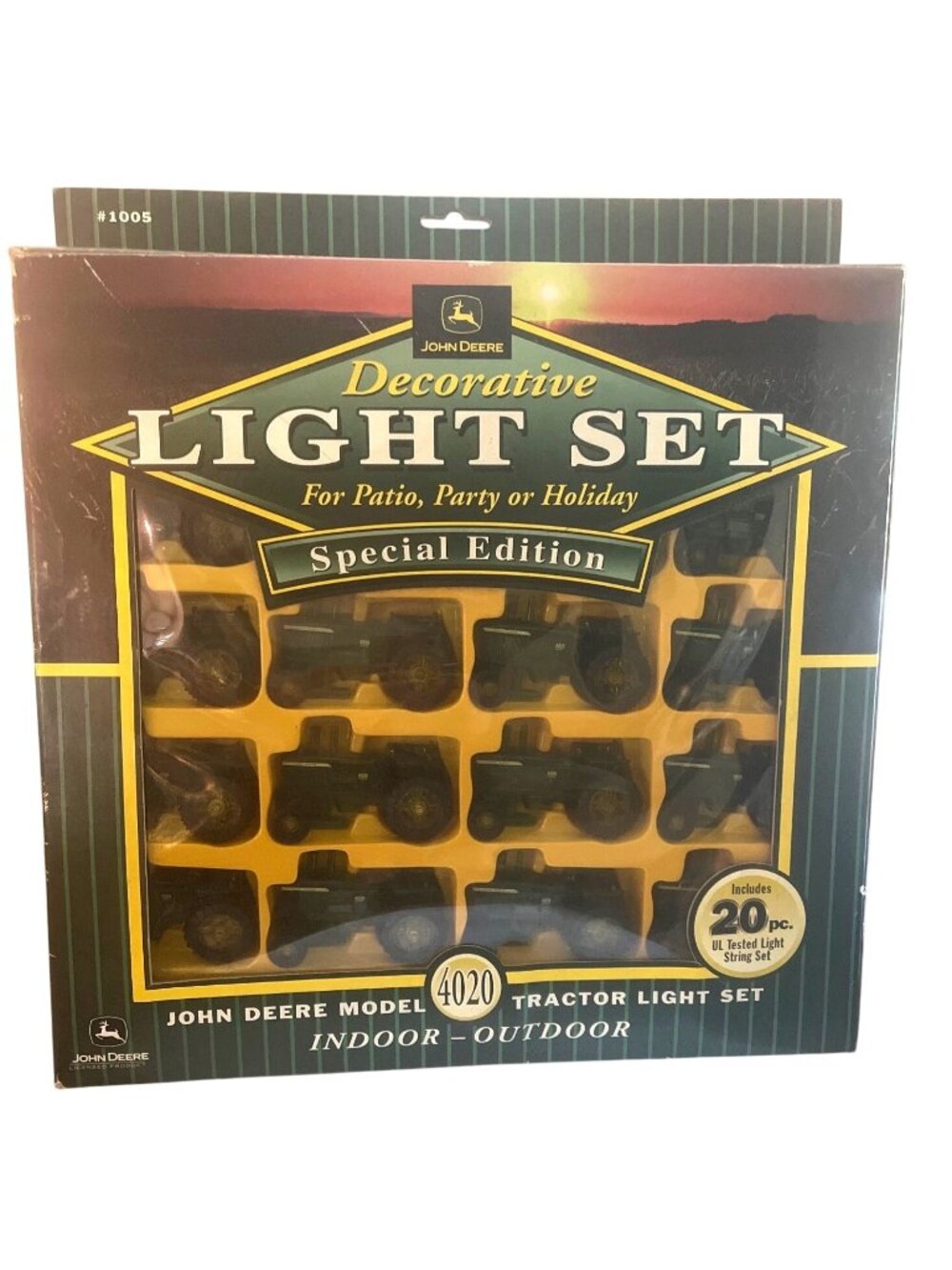 Vtg John Deere 20-Piece String Lights Special Edition 4020 Tractor Indoor/Outdoo